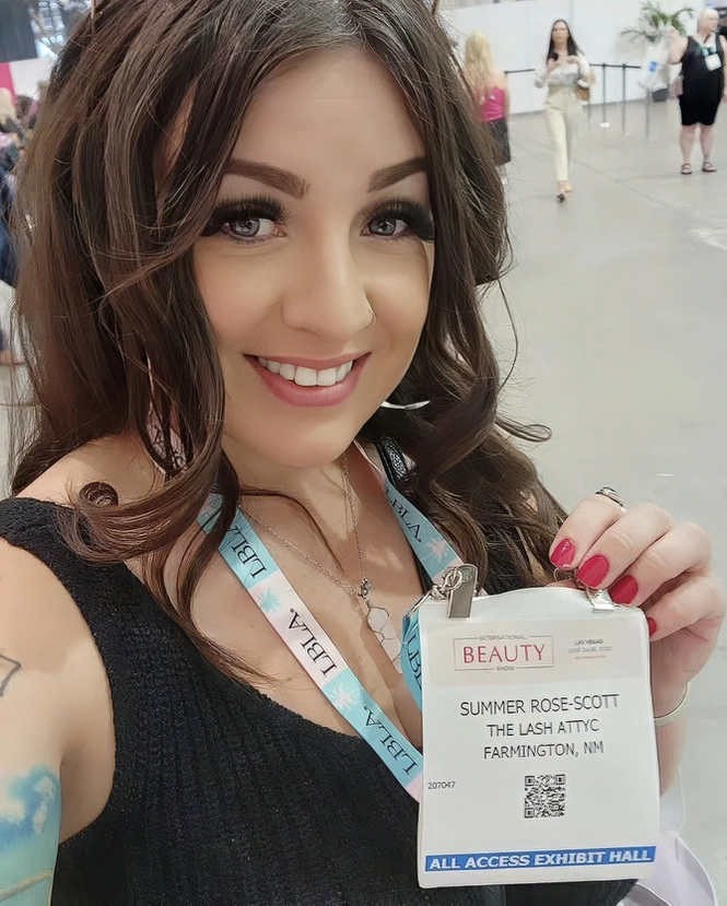 Summer Rose-Scott, licensed esthetician, in the studio