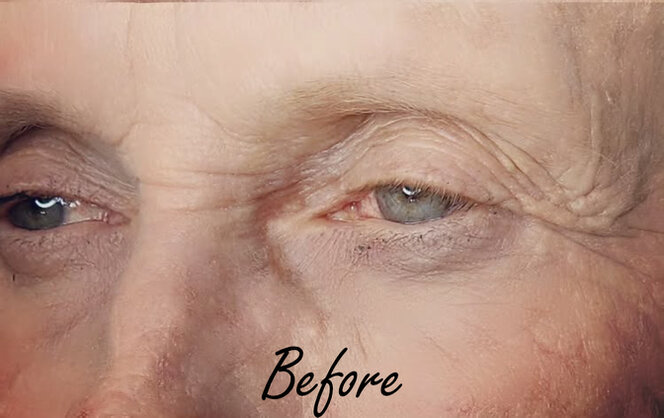 Before image showing natural eyebrows prior to professional eyebrow enhancement service at Studio 23 Esthetics, highlighting uneven density, sparse areas, and natural brow shape before treatment.